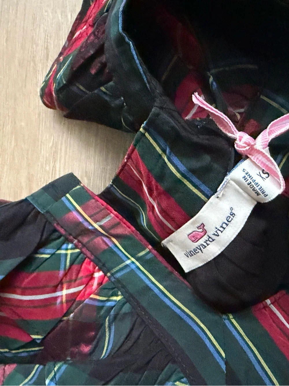 Vineyard Vines Girls' Holiday Plaid Smocked Dress SZ XS NWT